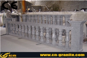 Hot Sale Stone Railing & Balustrade,China Grey Granite Handrail Stone Outdoor Landscape Stone Balustrade