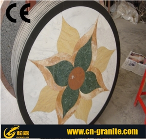 Mosaic Flooring Pattern,Round & Square Mosaic Medallion Multicolor Mesh Mosaic Pattern Indoor Decoration