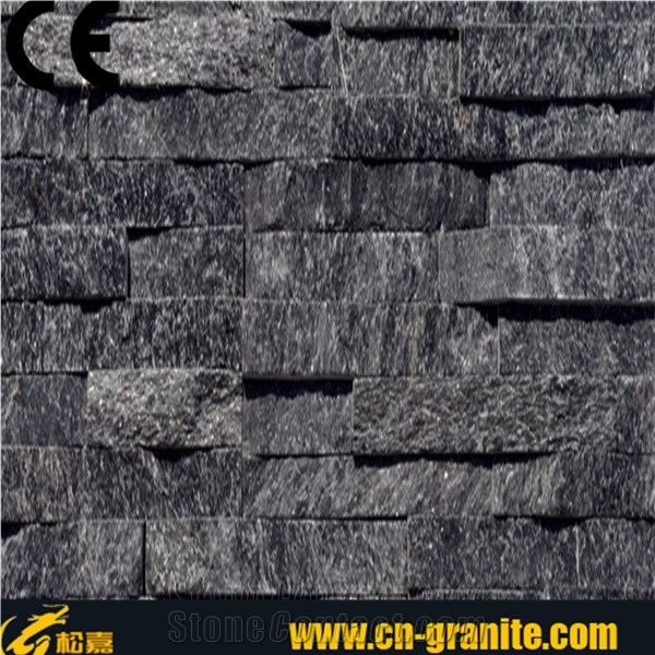 Natural Quartzite Ledge Stone Corner,Ledge Stone,China Black Quartzite Stone Wall Cladding,Flexible Stone Veneer,Black Cultural Stone,Black Ledge Stone,Black Quartzite Corner Stone