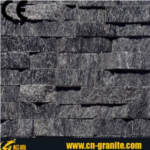 Natural Quartzite Ledge Stone Corner,Ledge Stone,China Black Quartzite Stone Wall Cladding,Flexible Stone Veneer,Black Cultural Stone,Black Ledge Stone,Black Quartzite Corner Stone