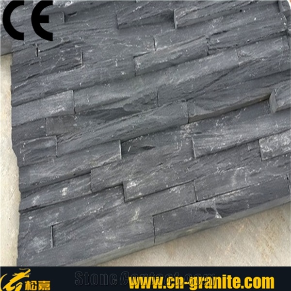 Natural Quartzite Ledge Stone Corner,Ledge Stone,China Black Quartzite Stone Wall Cladding,Flexible Stone Veneer,Black Cultural Stone,Black Ledge Stone,Black Quartzite Corner Stone