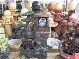 Onyx Fortune Ball Look,Wall Mounted Fountains,Floating Ball Fountains,Water Features,Fountain Ball for Interior Decoration,Inner Carved Ball Fountain