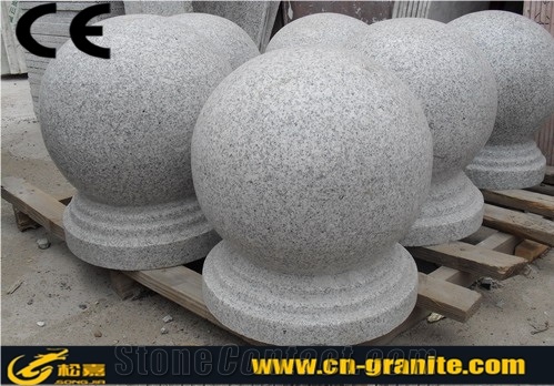 Polished China Grey Granite G601 Car Parking Stop Ball Stone Chinese Parking Curbs Hot Sale