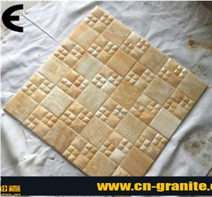 Yellow Onyx Masaic Pattern Tiles,Yellow Mosaic Pattern Water Jet Medallion Cricket Jersey Pattern