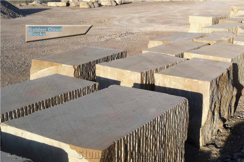 Golden Cloud Sandstone Blocks, Beige Sandstone Blocks