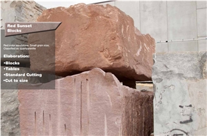 Red Sunset Sandstone Blocks
