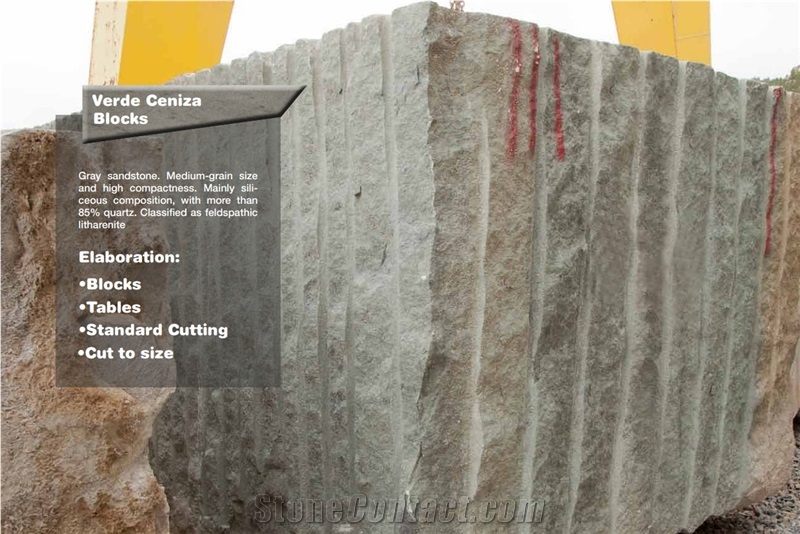 Verde Ceniza Sandstone Blocks, Green Sandstone Blocks