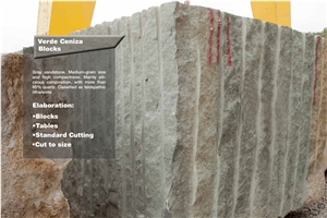 Verde Ceniza Sandstone Blocks, Green Sandstone Blocks