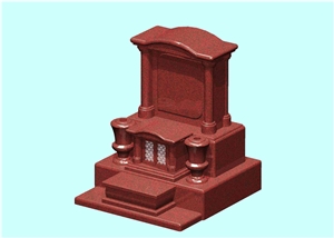 China Red Granite Japanese Style Monument & Tombstone
