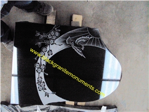 Black Granite Cemetery Engraved Headstones Tombstones, Memorial Stone Gravestones, Custom Tombstone Monument Design, Western American Style Single Monuments
