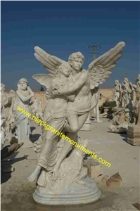 Natural Marble Statue, White Marble Statues, Human Handcraft & Marble Stone Sculpture Exterior Garden Decoration