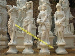 White Marble Figure Statues, Handcarved Sculptures, Western Style Marble Human Sculptures & Statues