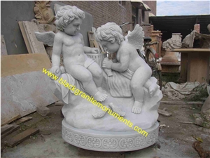 White Marble Sculpture, Handcarved Cherub Angel Sculptures, Angel Child Statues White Marble Sculpture, Handcarved Cherub Angel Sculptures, Angel Child Statues