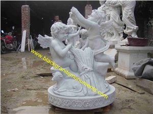 White Marble Sculpture, Handcarved Garden Statue, Angel Sculptures