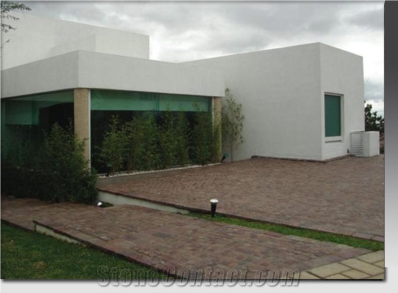 Porfido Rojo Cobble Stone, Mexico Red Porphyry Cube Stone