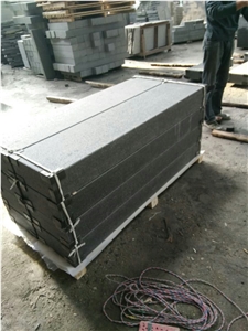 New G684,Cheap Chinese Black Granite,Tibet Black,Flamed / Waterjet, Steps,Stairs,Stair Treads