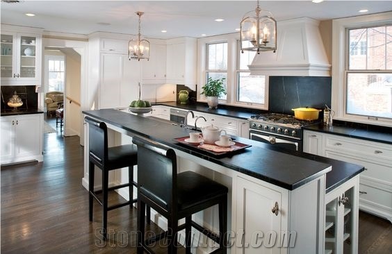 Black Color Quartz Stone for Countertop,Combines Performance and Design through the Use Of Innovative Technology and Recycled Materials