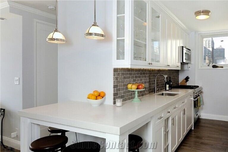 Constrution Engineering Corian Slab Quartz Stone Surface Available for 2/3cm Thick Kitchen Island Tops