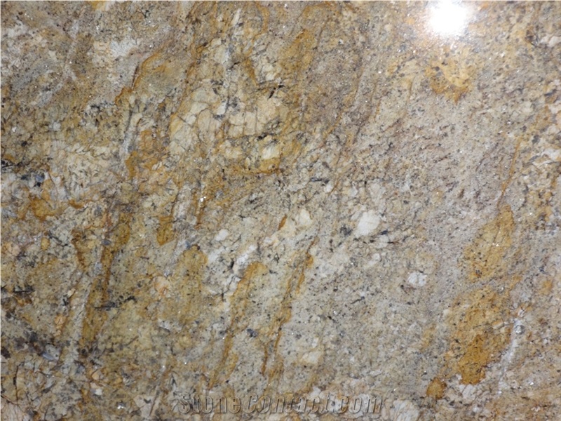 Indian Alaska Gold Granite Slabs, Yellow Polished Granite Floor Tiles, Wall Tiles