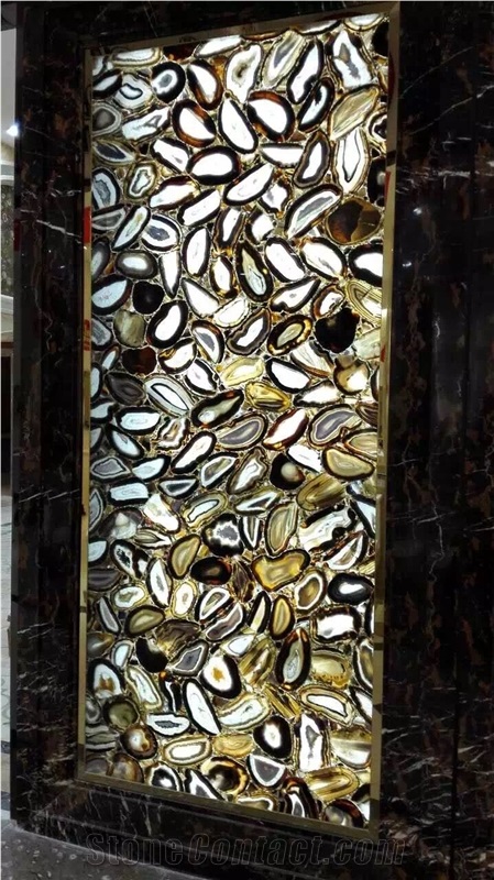Nice Looking Light Brown Agate Slabs,Brown and Yellow Agate Slabs