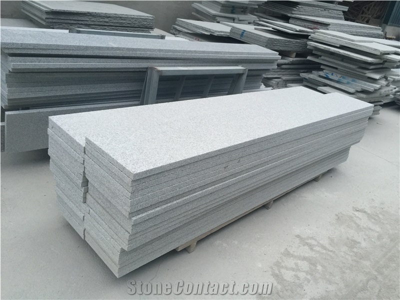 New G603 Dalian G603 Flamed Granite Steps & Risers, Grey Granite Stairs