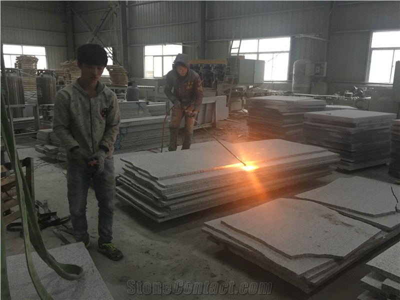 New G603 Dalian G603 Flamed Granite Steps & Risers, Grey Granite Stairs