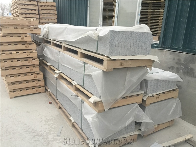 New G603 Dalian G603 Flamed Granite Steps & Risers, Grey Granite Stairs