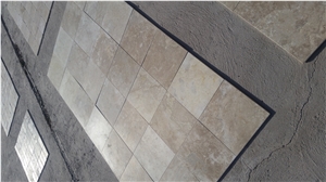 Durango Paredon Travertine 12x12x3/8", Beige Travertine Tiles & Slabs Mexico