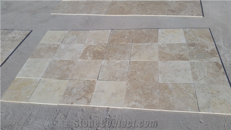 Durango Paredon Travertine 12x12x3/8", Beige Travertine Tiles & Slabs Mexico