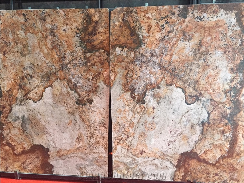 Delicatus Gold Granite Slabs & Tiles, Brazil Yellow Granite