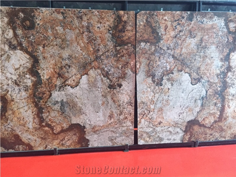 Delicatus Gold Granite Slabs & Tiles, Brazil Yellow Granite