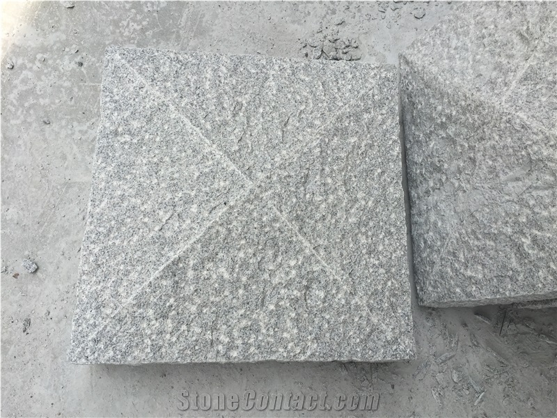 G603 Silver Grey Granite Capping,Bush Hammered Pillar Caps