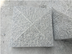 G603 Silver Grey Granite Capping,Bush Hammered Pillar Caps