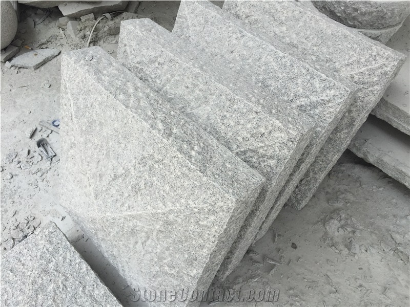 G603 Silver Grey Granite Capping,Bush Hammered Pillar Caps