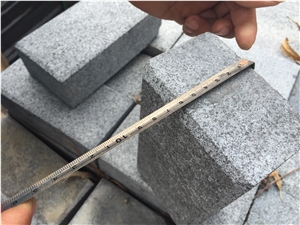 G654 Dark Grey Cobble Stone,Flamed Top Cube Stone,Paving Stone