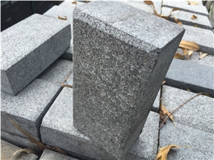 G654 Dark Grey Cobble Stone,Flamed Top Cube Stone,Paving Stone
