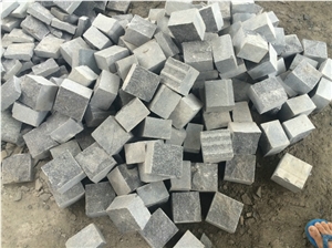 G654 Dark Grey Split Face Cobble Stone,Cube Stone