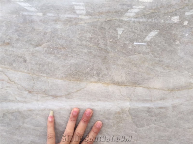 Perla Venata White Quartzite Slab, Brazil White Quartzite