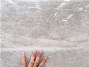 Perla Venata White Quartzite Slab, Brazil White Quartzite