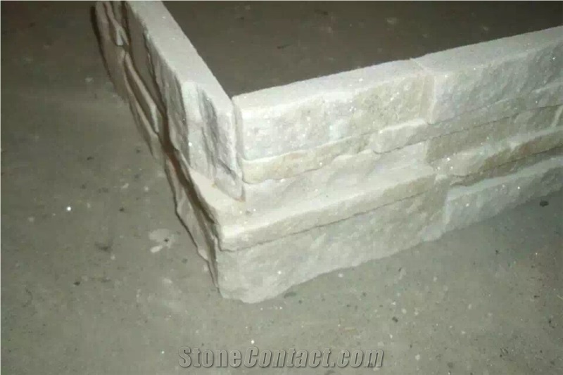Pure White Natural Quartzite Cultured Stone,Corner Stone