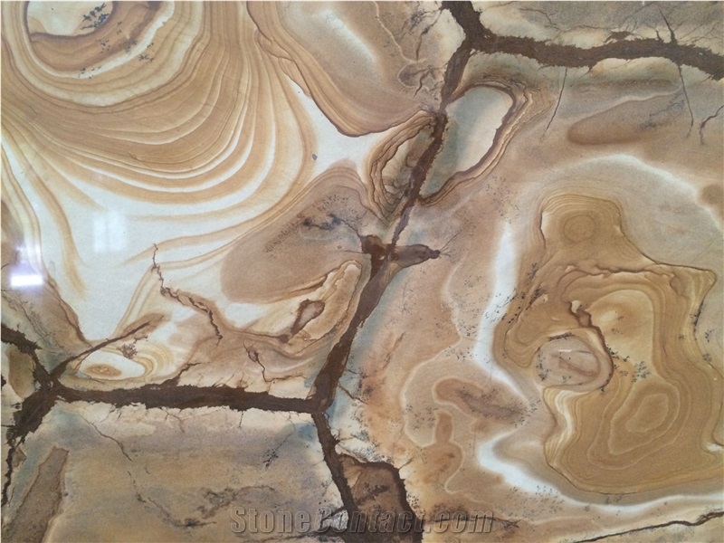 Stone Wood Quartzite Slabs & Tiles, Brazil Yellow Quartzite