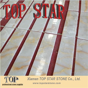 Polished Building Materials White Onyx Tile & Slab Hotel Lobby Decoration