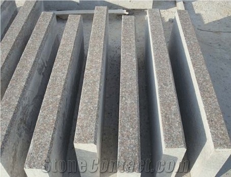 G636 Kerbstones, Apple Pink Granite Kerbs,Almond Pink Granite Road Stone,Padang Rosa Granite Side Stone,Pink Cloudy Granite Curbs,Sara Rose Granite Landscaping Stones,Sino Rose Granite Garden Stone