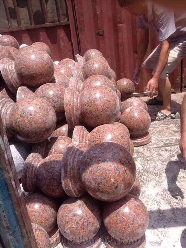 Granite Ball, Stone Ball, Multicolor Granite Ball Decoration, Landscape Ornament, Landscape Design, Garden Decoration, Garden Design, Granite Parking Stone Ball,Stopping Stone