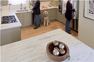 Eureka Calacatta Danby Marble Perimeter Countertop and Island Top