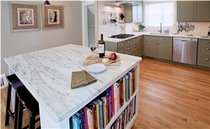 Eureka Calacatta Danby Marble Perimeter Countertop and Island Top