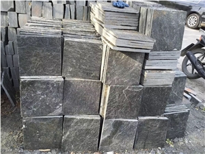 Natural Black Quartzite Cultured Stone for Wall Clading Flooring Tiles