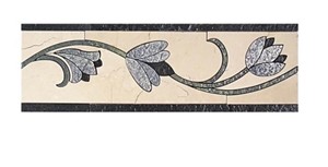 Crema Marble Mosaic Borders, Beige Marble Borders