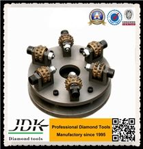 6 Roller Diamond Rotary Bush Hammer with M14, 5/8"-11 Connector,Hammer Drill, Diamond Bush Hammer Wheel