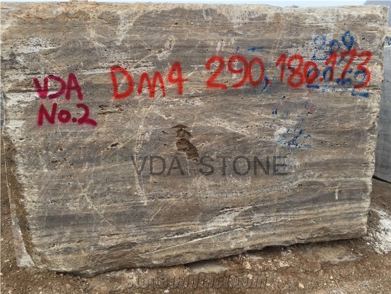 Iran Silver Grey Travertine Blocks